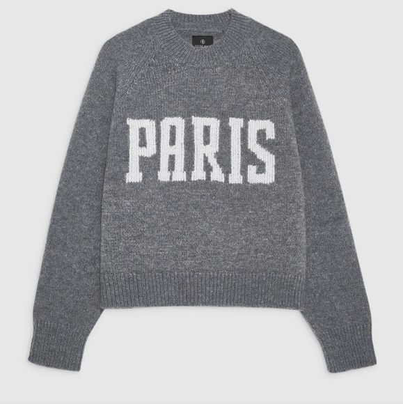 NWT Anine Bing KENDRICK SWEATER UNIVERSITY PARIS - Picture 4 of 8